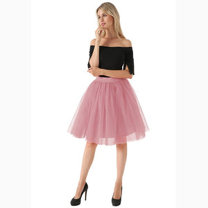 Puffy New Arrival 5 Layer Fashion Women Tulle Skirt Tutu Wedding Bridal Bridesmaid 2018 Overskirt Petticoat Lolita Saia