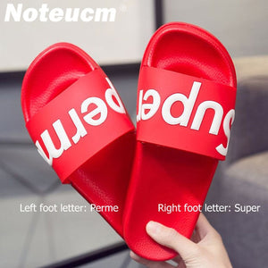 Size 43 44 summer red female tong slider dame huose Bedroom beach home slipper flat pool shoes slides women chaussure femme ete