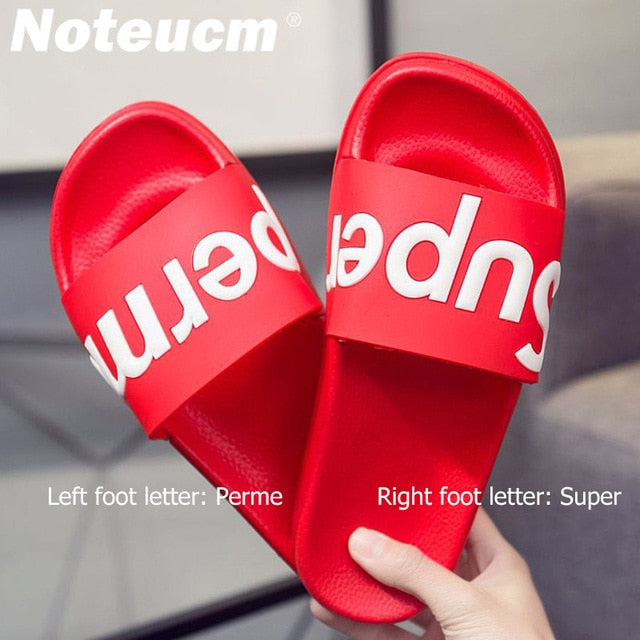 Size 43 44 summer red female tong slider dame huose Bedroom beach home slipper flat pool shoes slides women chaussure femme ete