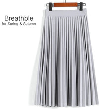 Load image into Gallery viewer, Spring and Autumn New  Fashion Women&#39;s High Waist Pleated Solid Color Half Length Elastic Skirt Promotions Lady Black Pink