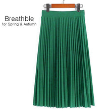 Load image into Gallery viewer, Spring and Autumn New  Fashion Women&#39;s High Waist Pleated Solid Color Half Length Elastic Skirt Promotions Lady Black Pink