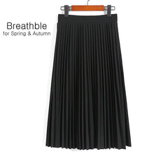 Load image into Gallery viewer, Spring and Autumn New  Fashion Women&#39;s High Waist Pleated Solid Color Half Length Elastic Skirt Promotions Lady Black Pink