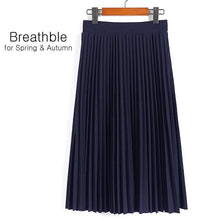Load image into Gallery viewer, Spring and Autumn New  Fashion Women&#39;s High Waist Pleated Solid Color Half Length Elastic Skirt Promotions Lady Black Pink